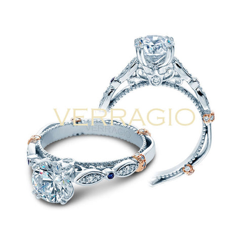 Verragio 14K White Gold Diamond Sapphires Engagement Ring PARISIAN-CL-DL100