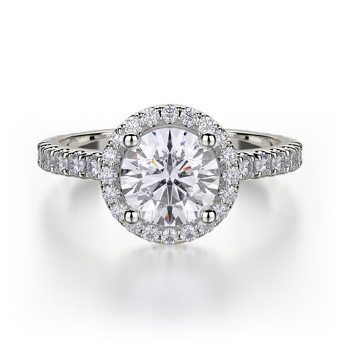 Michael M 18K White Gold Diamond Engagement Ring R320S-1