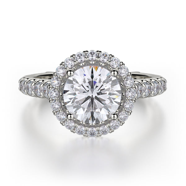 Michael M European Style Halo Diamond Engagement Ring R440-2