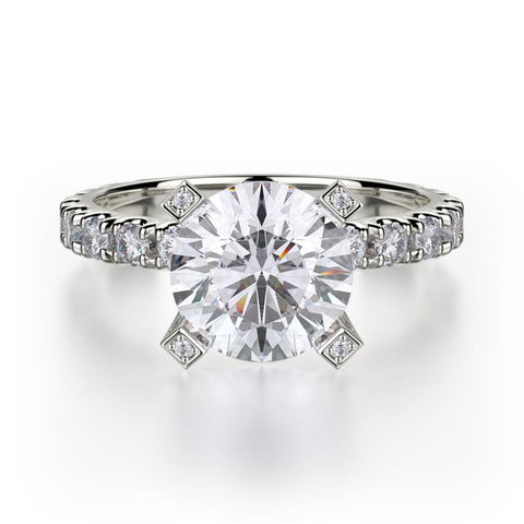 Michael M EUROPA 18K White Gold Diamond Engagement Ring R442-2