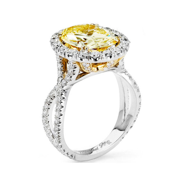 Michael M 18K White & Yellow Gold Diamond Engagement Ring R454-2