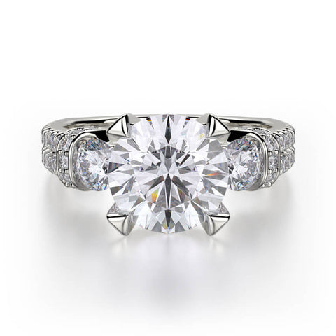 Michael M TRINITY Three-Stone Engagement Ring R475-2