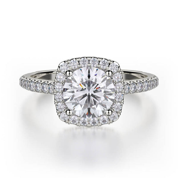 Michael M EUROPA Cushion Halo Diamond Engagement Ring R539S-1