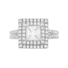 Michael M 18K White Gold Princess Cut Center Diamond Engagement Ring R561-1