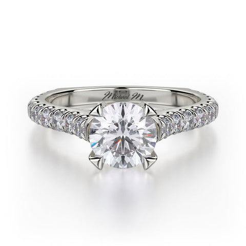 Michael M STELLA 18K White Gold Engagement Ring R655S-1