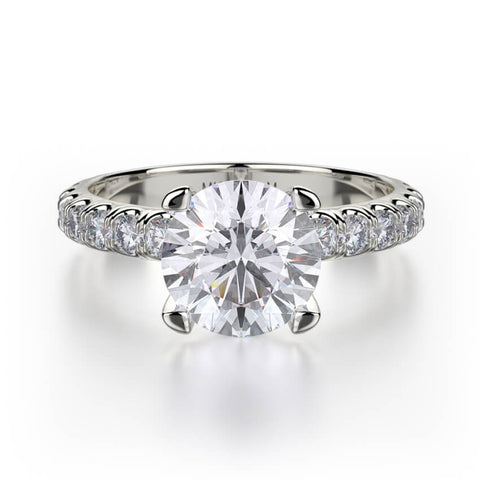 Michael M Round Center Engagement Ring CROWN R716-2