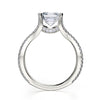 Michael M Asscher Shaped Center Diamond Engagement Ring R725-2
