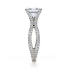 Michael M Asscher Shaped Center Diamond Engagement Ring R725-2