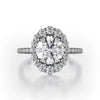 Michael M Defined Graduated Halo Oval Center Engagement Ring R739-3-OV