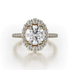 Michael M Defined Graduated Halo Oval Center Engagement Ring R739-3-OV