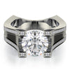 Michael M STRADA 18K White Gold Engagement Ring R757-2