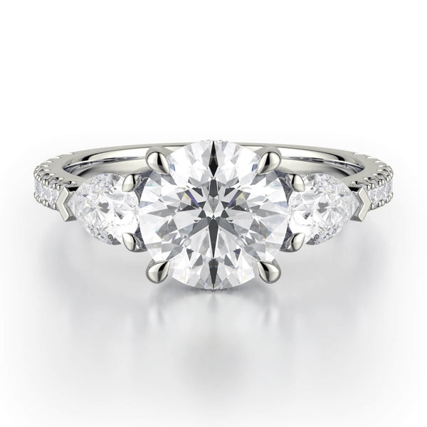 Michael M TRINITY Diamond Engagement Ring R758-2