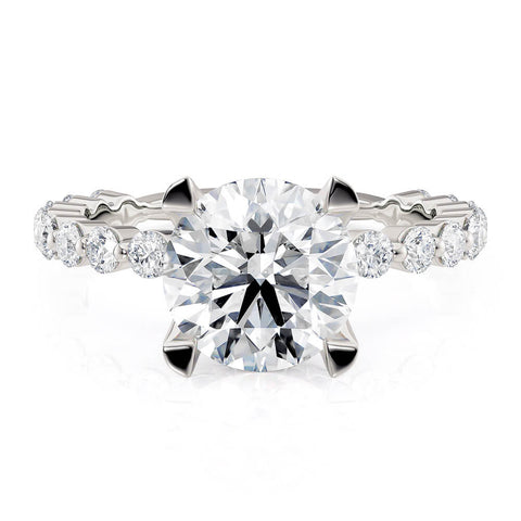 Michael M CROWN 18K White Gold Engagement Ring R791-2