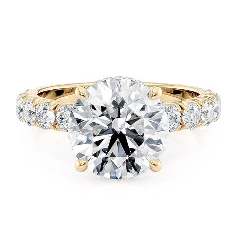 Michael M CROWN 18K Yellow Gold Engagement Ring R793-3