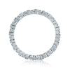 A.JAFFE 14K White Gold Alternating Bezel Set Stackable Diamond Ladies Wedding Band WR1048/63