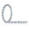 A.JAFFE 14K White Gold Alternating Bezel Set Stackable Diamond Ladies Wedding Band WR1048/63