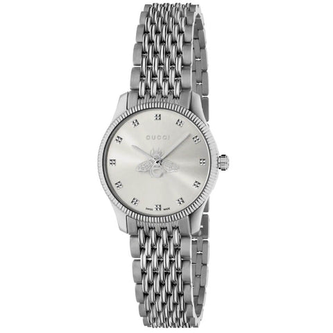 Gucci G-Timeless 29mm Silver sunbrushed Dial with Bee Women's Watch YA1265019