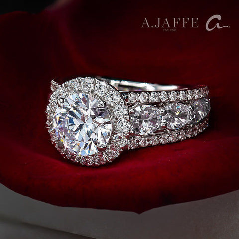 A. Jaffe Double .52ctw Diamond Halo Engagement Ring Mounting – Raymond Lee  Jewelers
