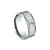 Benchmark Comfort-Fit Hammered-finished Center Milgrain Carved Design band CF158309