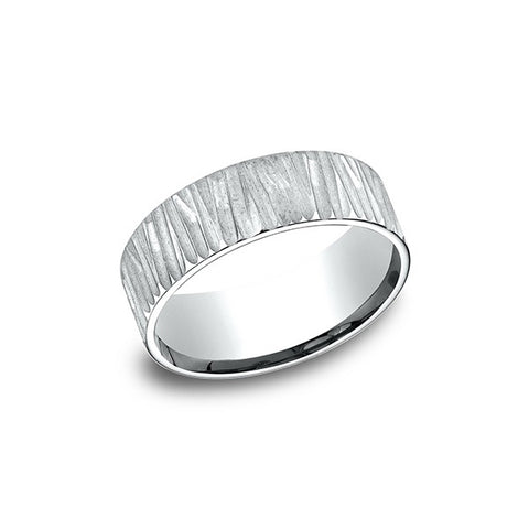 Benchmark Comfort-Fit 14K White Gold 8MM Men's Wedding Band CF68328