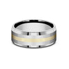 Benchmark Forge Comfort-Fit 8mm Tungsten & Yellow Gold Men's Wedding Band CF6842618KYTG