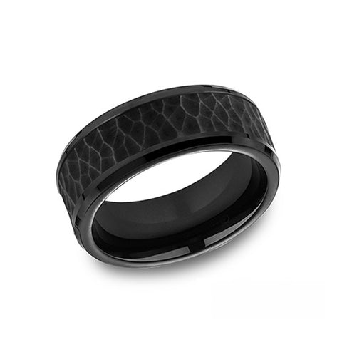 Benchmark Comfort-Fit Black Titanium 8mm Men's Wedding Band CF68985