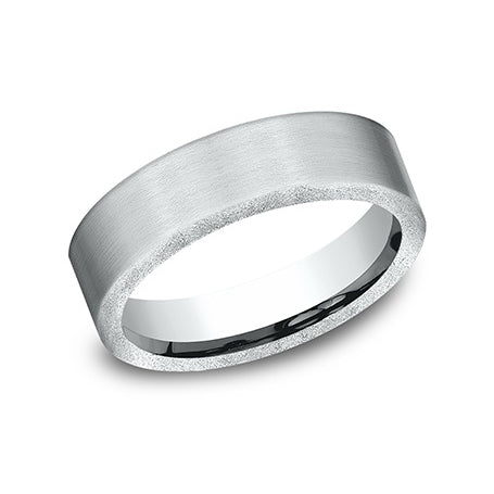 Benchmark 14K White Gold Satin Finish Men's Wedding Band CF716521814KW