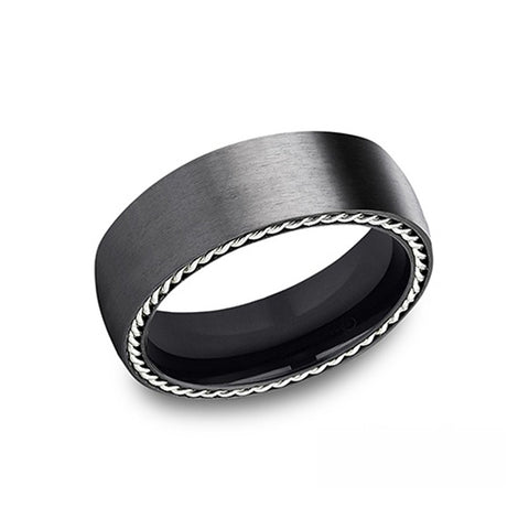 Benchmark Comfort-Fit Black Titanium 7.5mm Men's Wedding Band CF775400