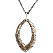 Sandra Biachi 14K White Gold Cafe & White Diamond Pendant CH631