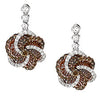 Sandra Biachi 14K White Gold Cafe & White Diamond Earrings CH980
