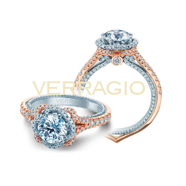 Verragio 18K White & Rose Gold Engagement Ring COUTURE-0444-2RW