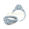 Verragio 18K White Gold Round Center Diamond Engagement Ring COUTURE-0381