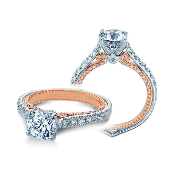 Verragio 18K White & Rose Gold Engagement Ring COUTURE-0445-2WR