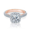 Verragio Cushion Halo Round Diamond Center Engagement Ring COUTURE-0449CU-2WR