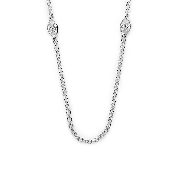 Tacori 18K White Gold Diamond Half Moon Crescent Chain FC100-16