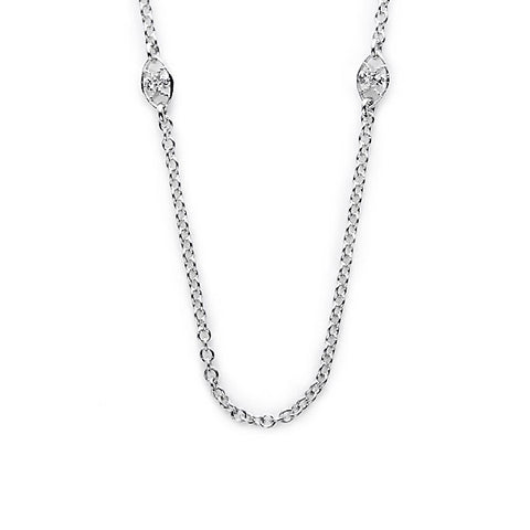 Tacori 18K White Gold Diamond Half Moon Crescent Chain FC100-18