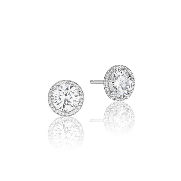 Tacori Bloom 18K White Gold Diamond Stud Earrings FE67065