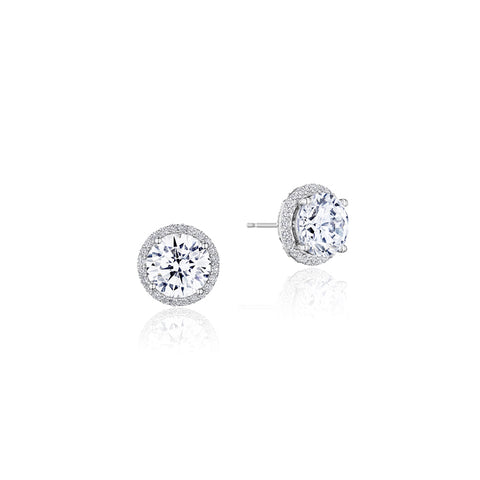 Tacori Bloom 18K White Gold Stud Earrings FE807RD8