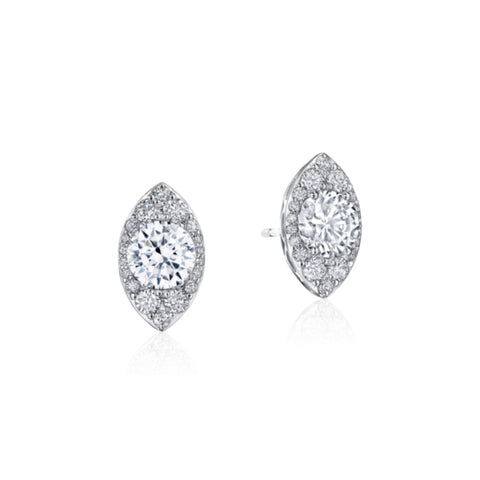 Tacori 18K White Gold Marquise Bloom Diamond Earring FE811RDMQ65