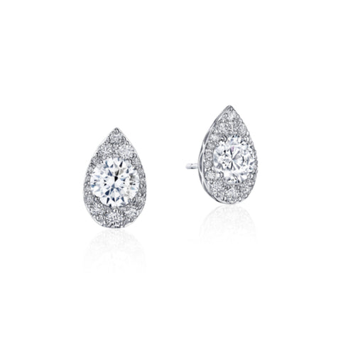 Tacori Pear Bloom 18K White Gold Diamond Earrings FE811RDPS65