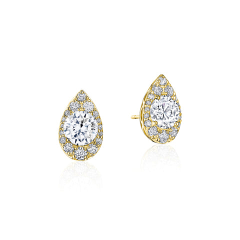 Tacori 18K Yellow Gold Pear Bloom Diamond Earring FE811RDPS55Y