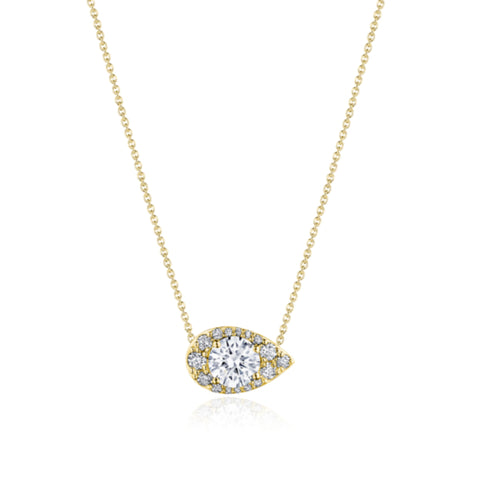 Tacori 18K Yellow Gold 17" Pear Bloom Diamond Necklace FP811ERDPS65Y