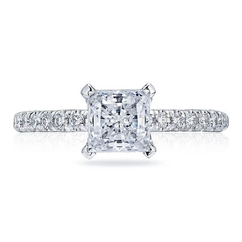 Tacori Platinum Petite Crescent Princess Engagement Ring HT2546PR65