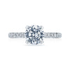 Tacori Petite Crescent Solid Bottom 18K White Gold Diamond Engagement Ring HT2545RD7W