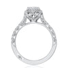 Tacori 18K White Gold Round Pear Bloom Engagement Ring HT2576RDPS65W