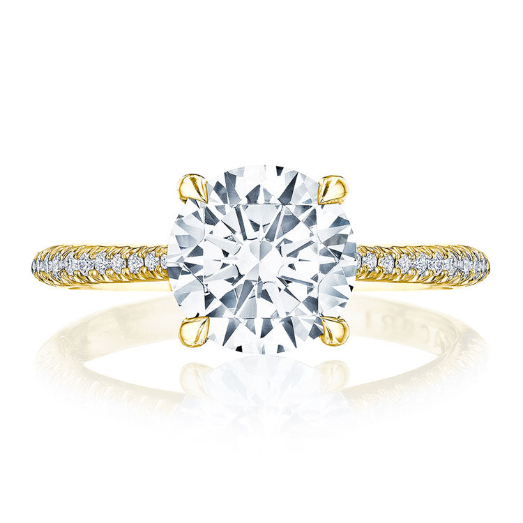 18 karat yellow gold engagement ring with 0.23 ct diamond