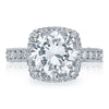 Tacori Platinum 3/4 Way Round & Cushion Bloom Engagement Ring HT2607RD8