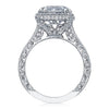 Tacori Platinum 3/4 Way Round & Cushion Bloom Engagement Ring HT2607RD8