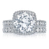 Tacori Platinum 3/4 Way Round & Cushion Bloom Engagement Ring HT2607RD8