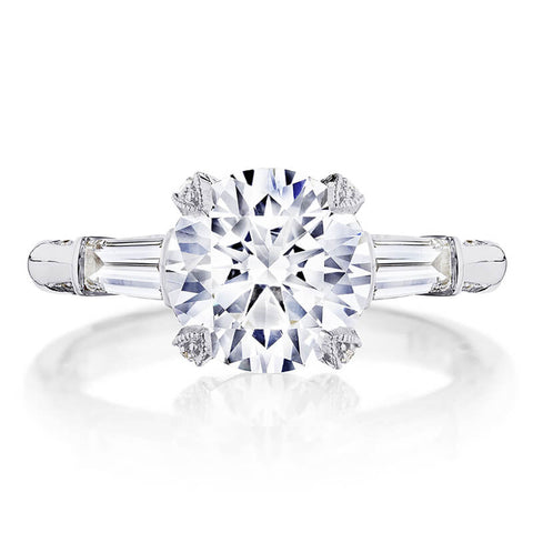 Tacori Platinum Round 3-Stone Engagement Ring HT2657RD9